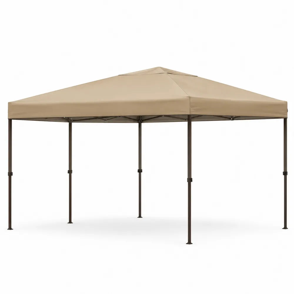 Gazebo pieghevole 3x3m acciaio e poliestere beige