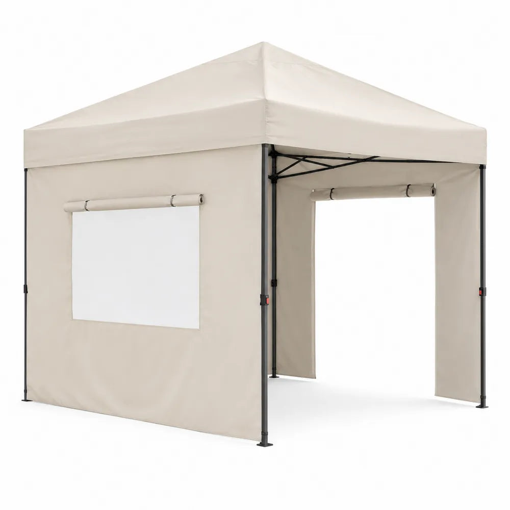 Gazebo pieghevole in acciaio e poliestere beige 3x3 m