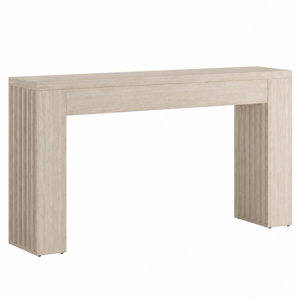 Consolle rettangolare in legno MDF melaminico beige 120x30x80 cm