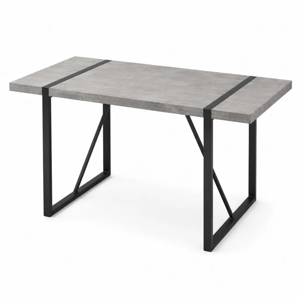 Tavolo rettangolare in legno composito e metallo 140x80x75 cm