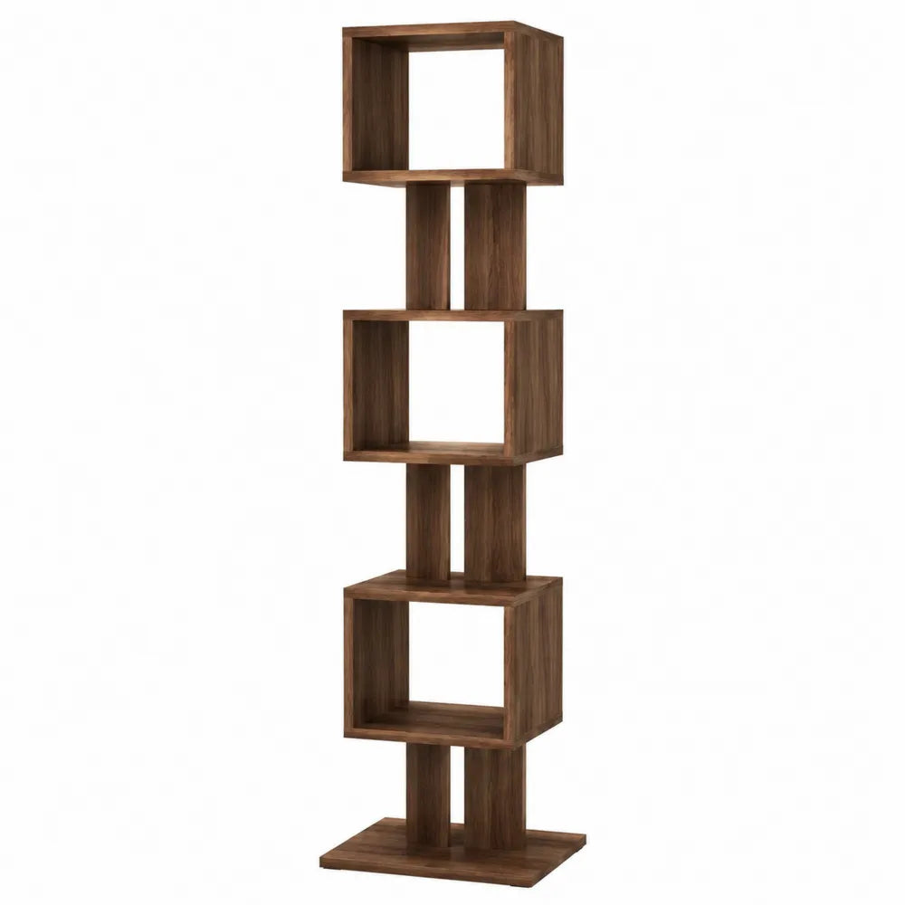 Scaffale a cubo in legno marrone 4 livelli