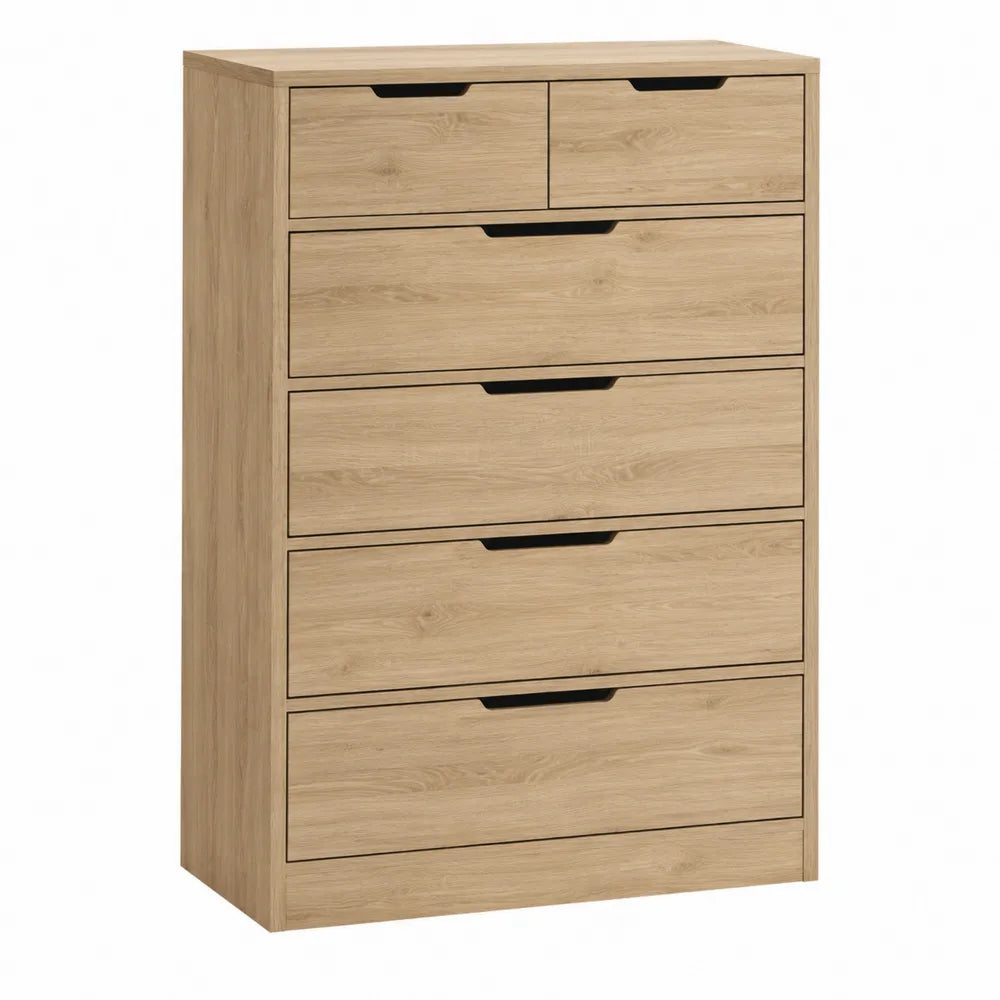 Cassettiera in Legno 5 Cassetti Rovere Chiaro