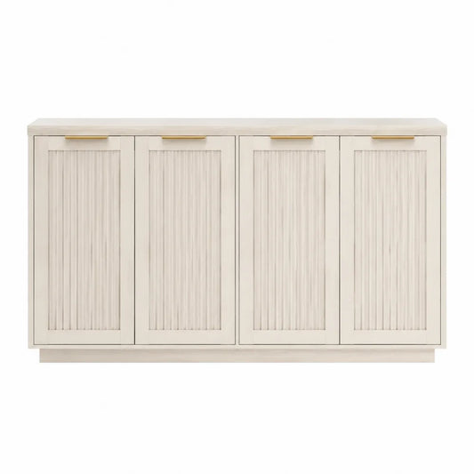 Credenza in legno di pino con ante a pannelli verticali
