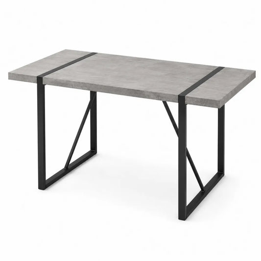 Tavolo rettangolare in legno composito e metallo 140x80x75 cm