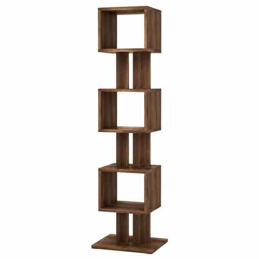 Scaffale a cubo in legno marrone 4 livelli