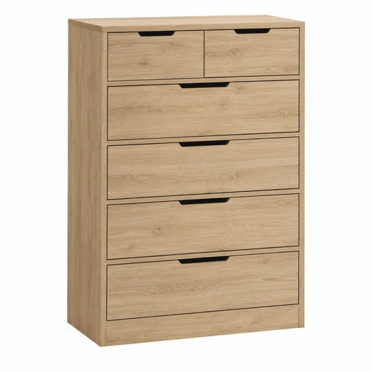 Cassettiera in Legno 5 Cassetti Rovere Chiaro