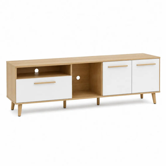 Mobile TV in Legno e MDF Rovere e Bianco